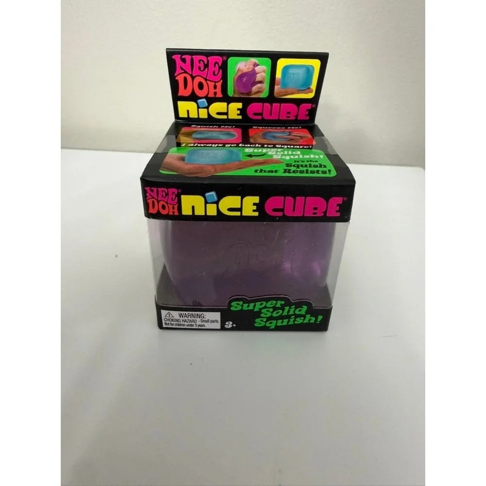 Schylling NeeDoh Nice Cube Fidget Toy Unisex OS Purple Solid Squish NWT